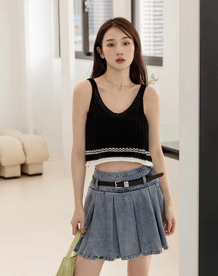 MADE IN KOREA 2 WAYS KNOTTED KNIT CAMISOLE