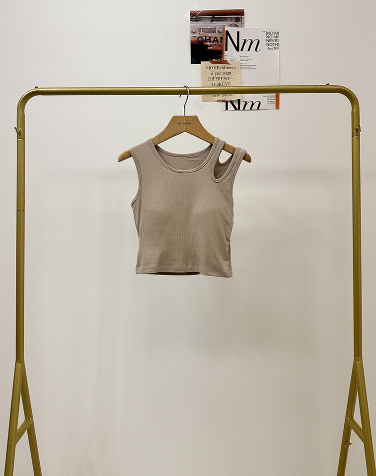 ASYMMETRICAL STRAP SPORTS TANK TOP
