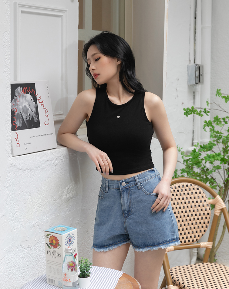 METAL HEART SOLID PADDED CAMISOLE