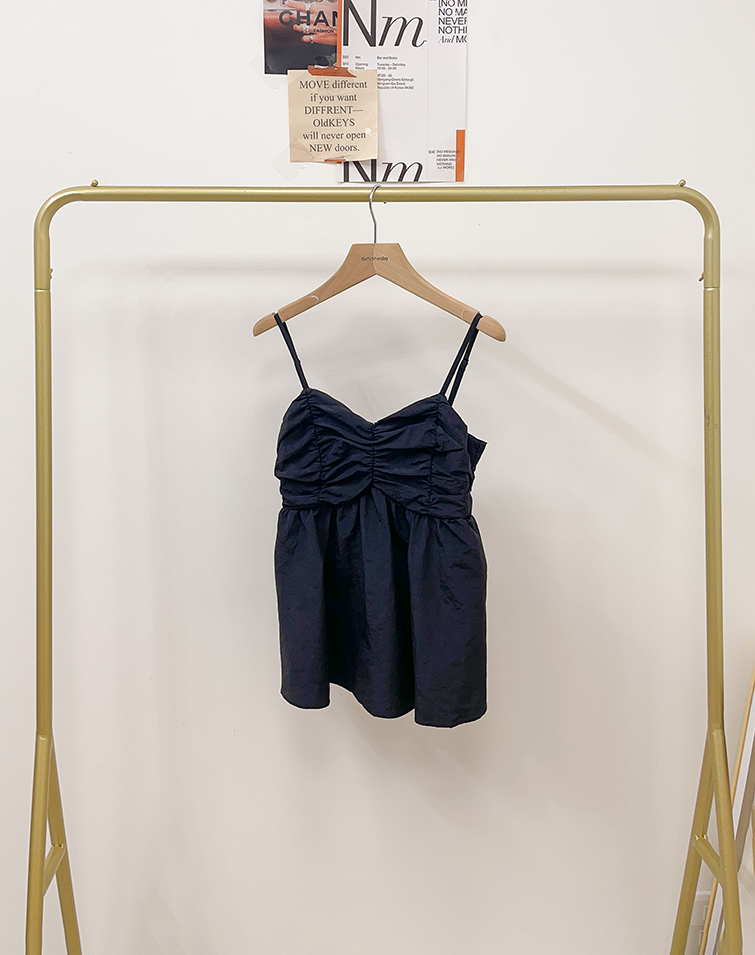 RUFFLE DETAIL THIN STRAP PEPLUM TOP