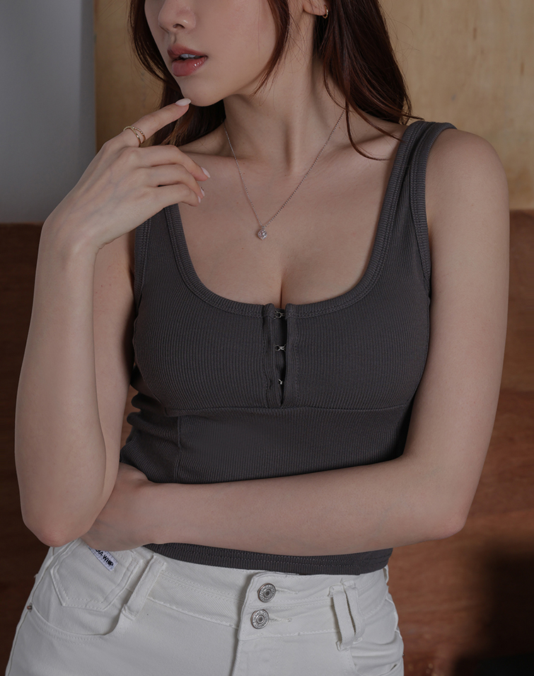 MIT BASIC SOFT-FEEL CORSET BUTTON VEST
