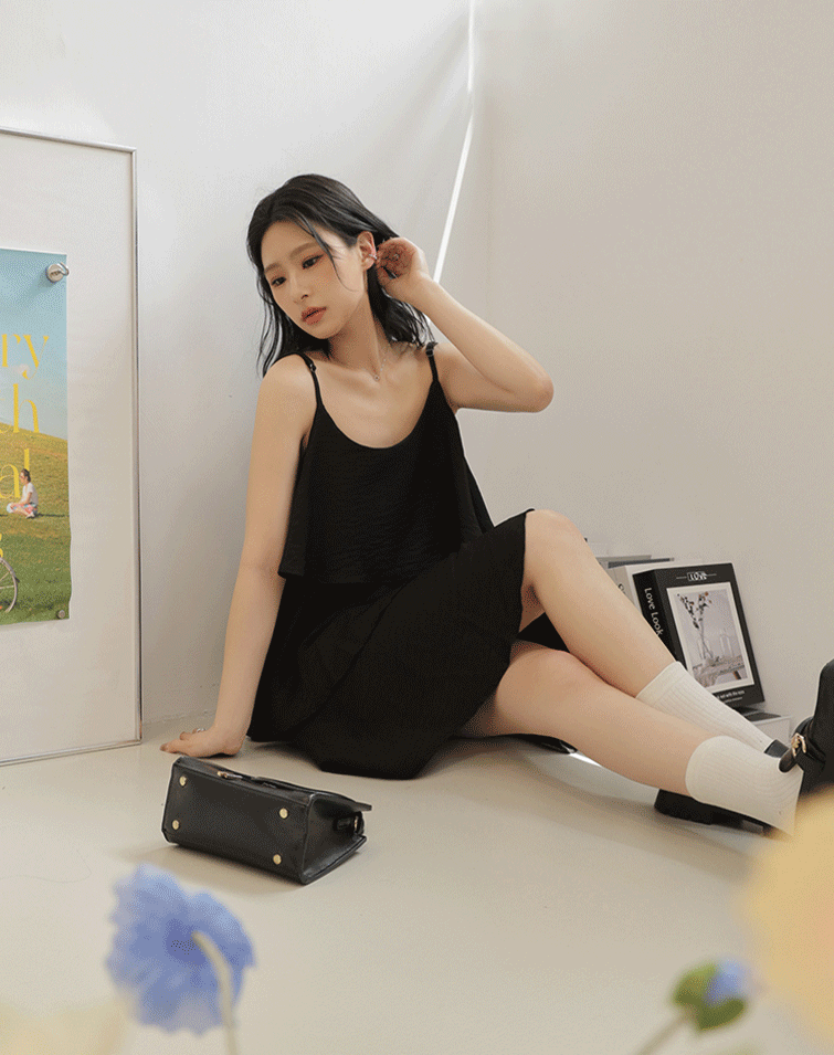 ETHEREAL LAYERED SPAGHETTI STRAP DRESS