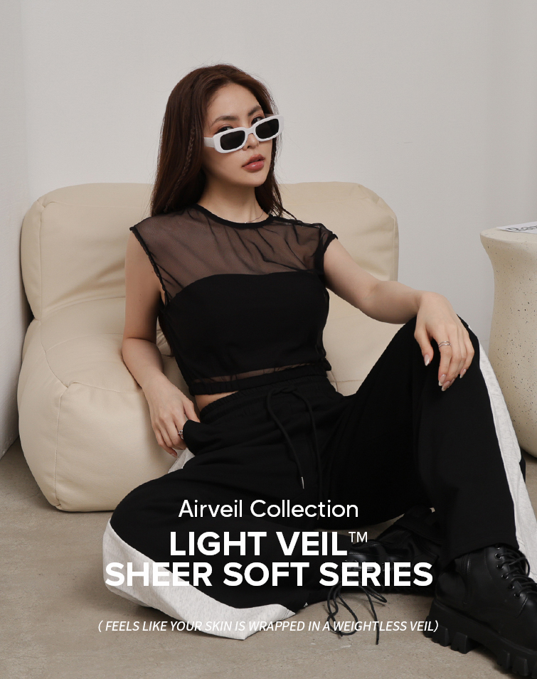 MIT SHEER FEELING MINIMALIST MESH TOP