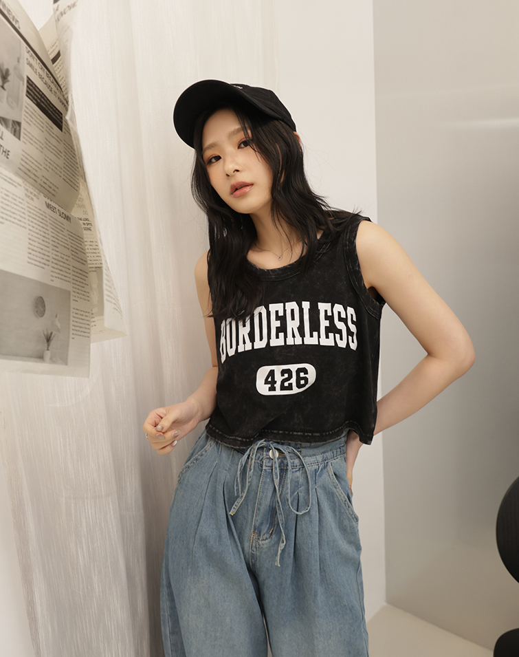 VINTAGE COLOR BLOCK GRAPHIC TANK TOP