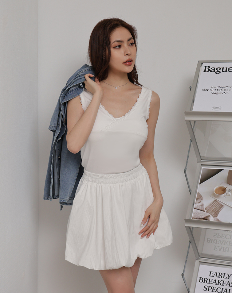 FRENCH LACE TRIM VEST