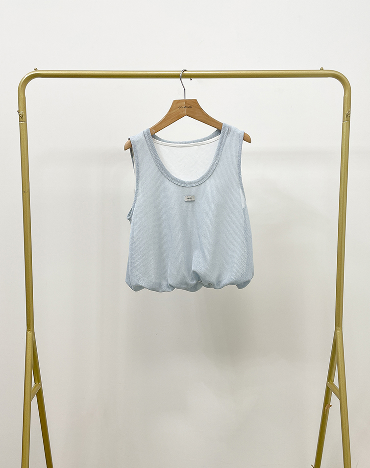 KNITTED TEXTURE FAUX TWO-PIECE VEST
