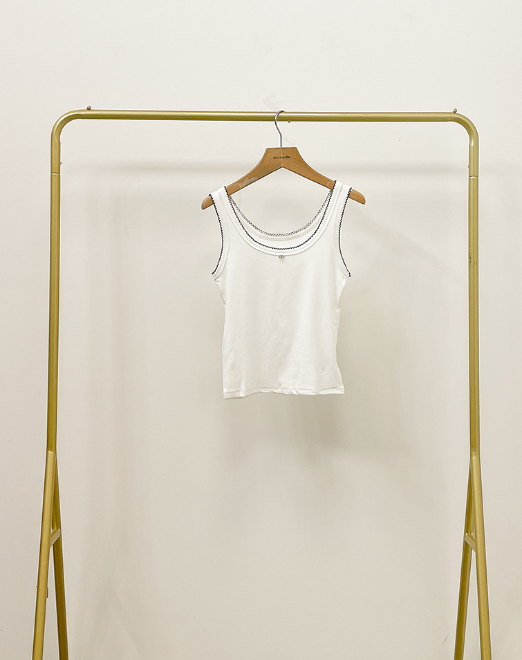 ELEGANT BOW DETAIL PIPED TRIM VEST
