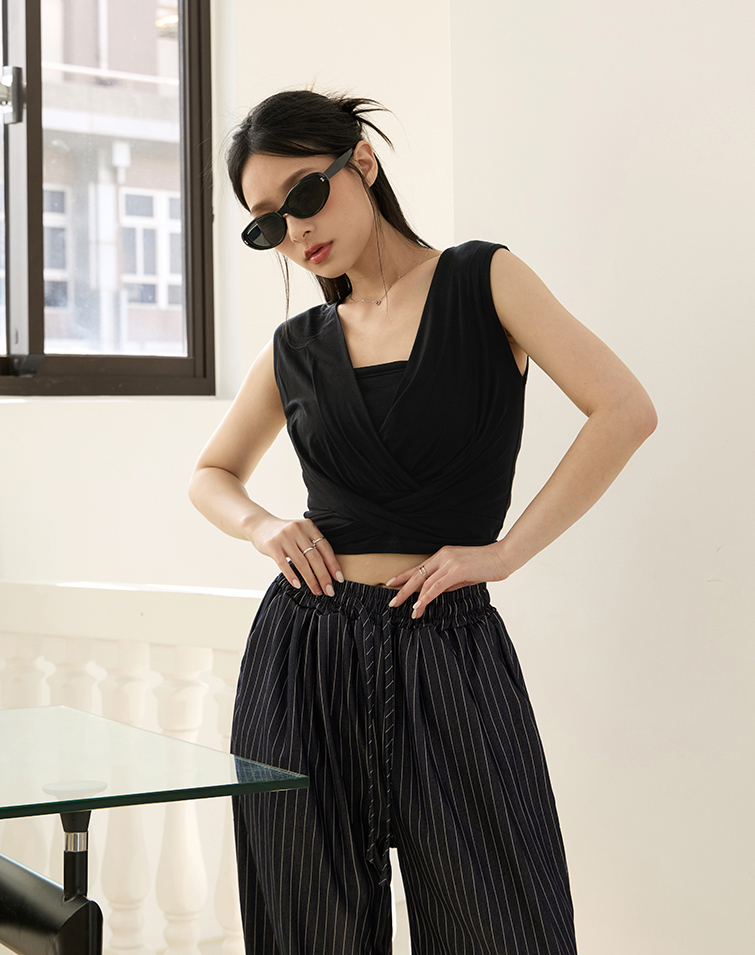 MIT ICE-SILK FEEL CROSS-DESIGN VEST
