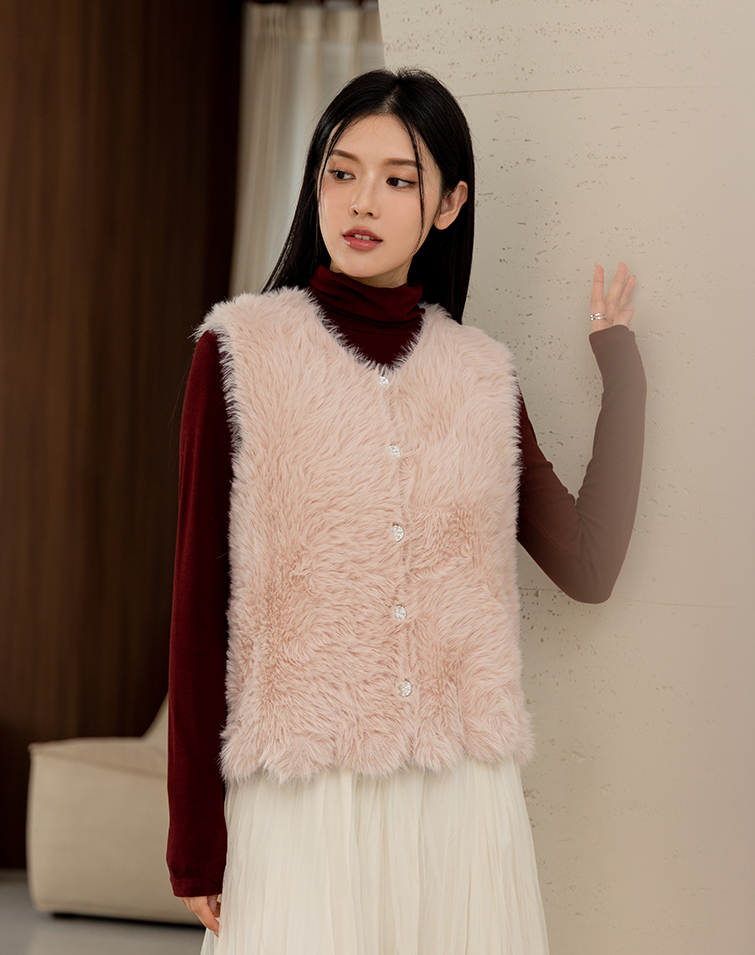 ELEGANT FUR-KNIT VEST