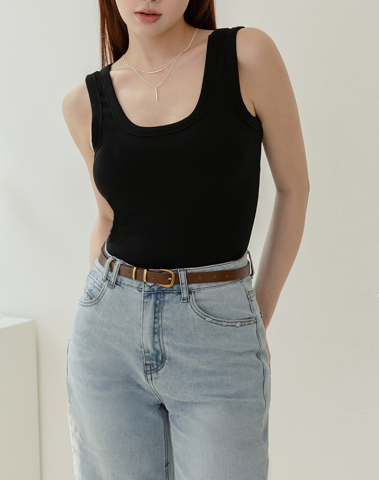 U-NECK SUMMER GLOW COTTON MARLED TANK