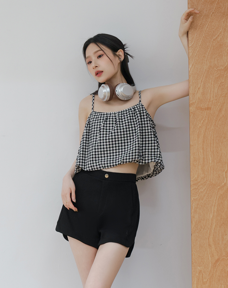 VIBRANT PLAID SHOULDER-TIE TANK