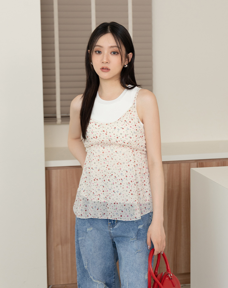 FLORAL RUFFLE STRAPPY