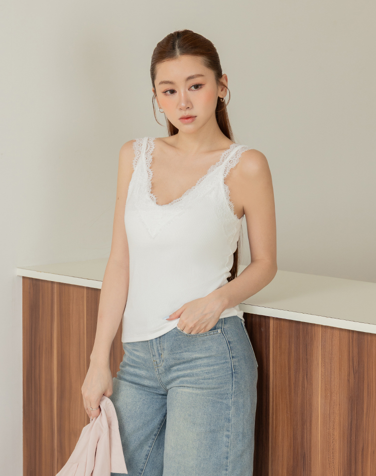 COOLING LACE V-NECK TANK