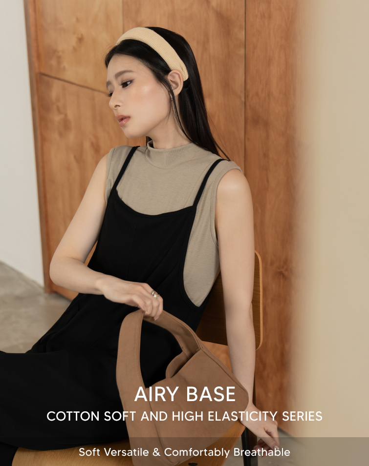 CLOUD-SOFT COTTON MOCK-NECK TANK