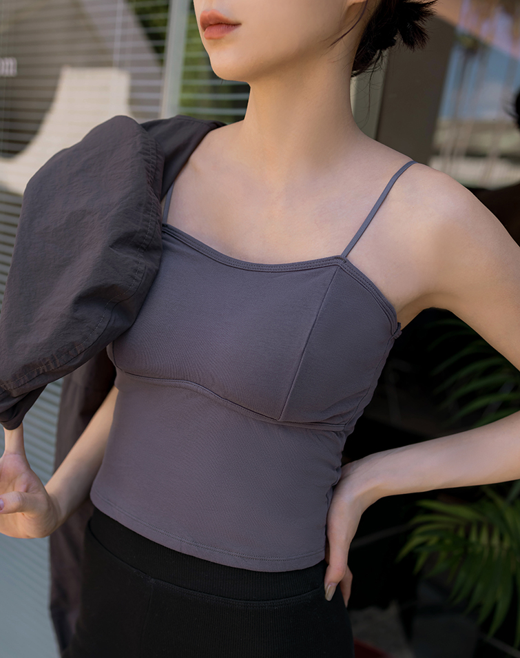 MINI V NECK BASIC SLIM STRAPS BRA TOP