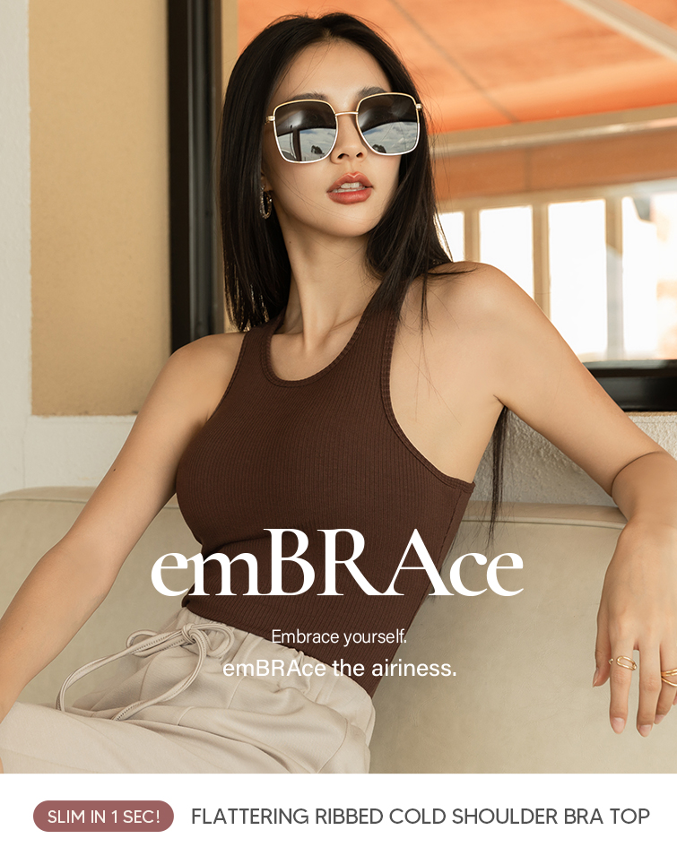 emBRAce RIBBED HALTER PADDED TOP
