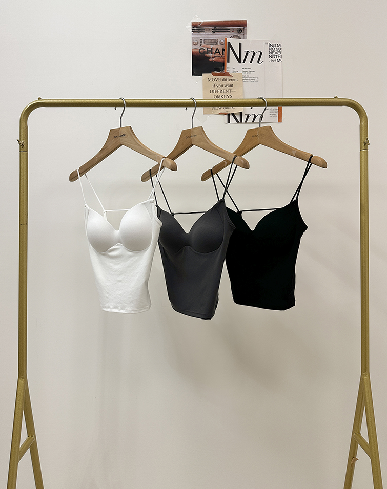 SPAGHETTI STRAP ENHANCED BRA TOP