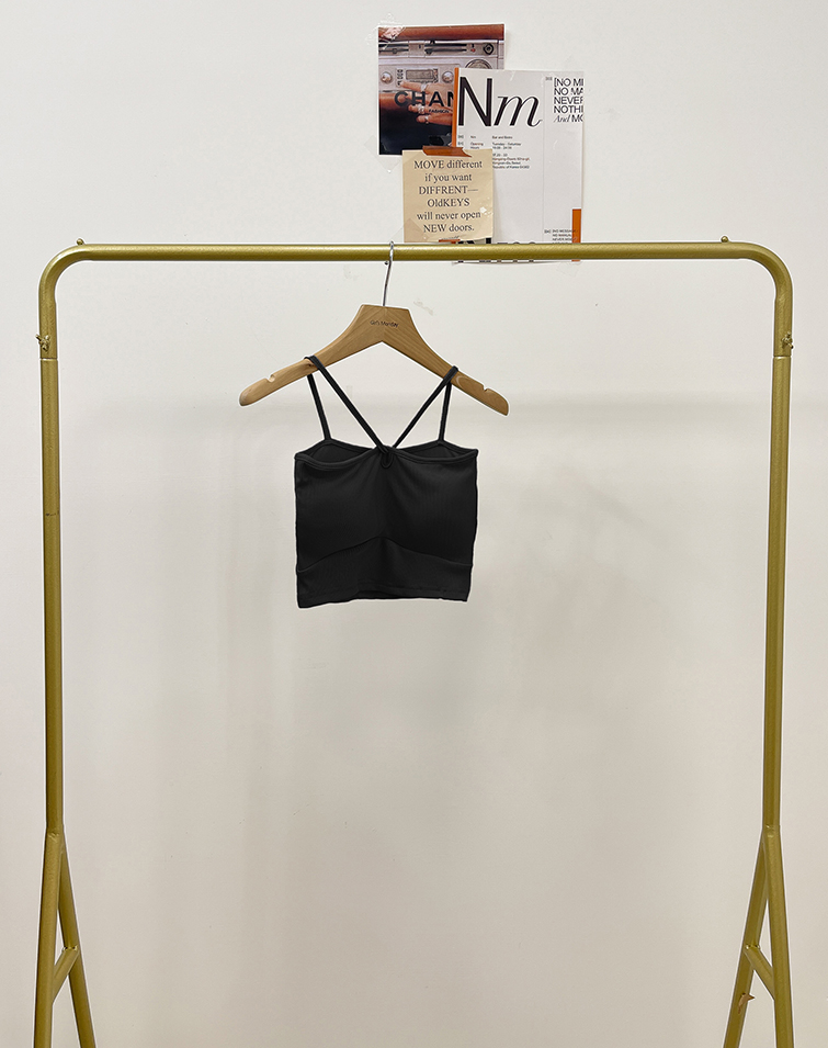 VACATION-STYLE CROSS HALTER BRA TOP