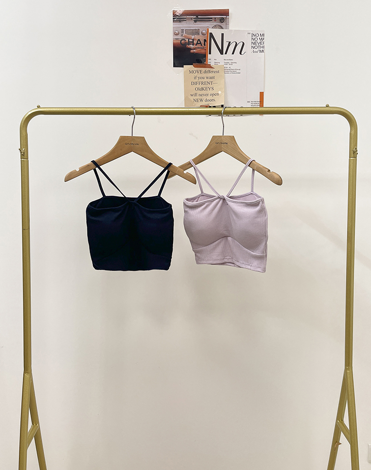 VACATION-STYLE CROSS HALTER BRA TOP