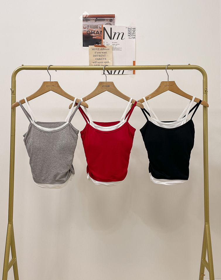 AMERICAN-STYLE SLIGHTLY SPICY FAUX TWO-PIECE BRATOP