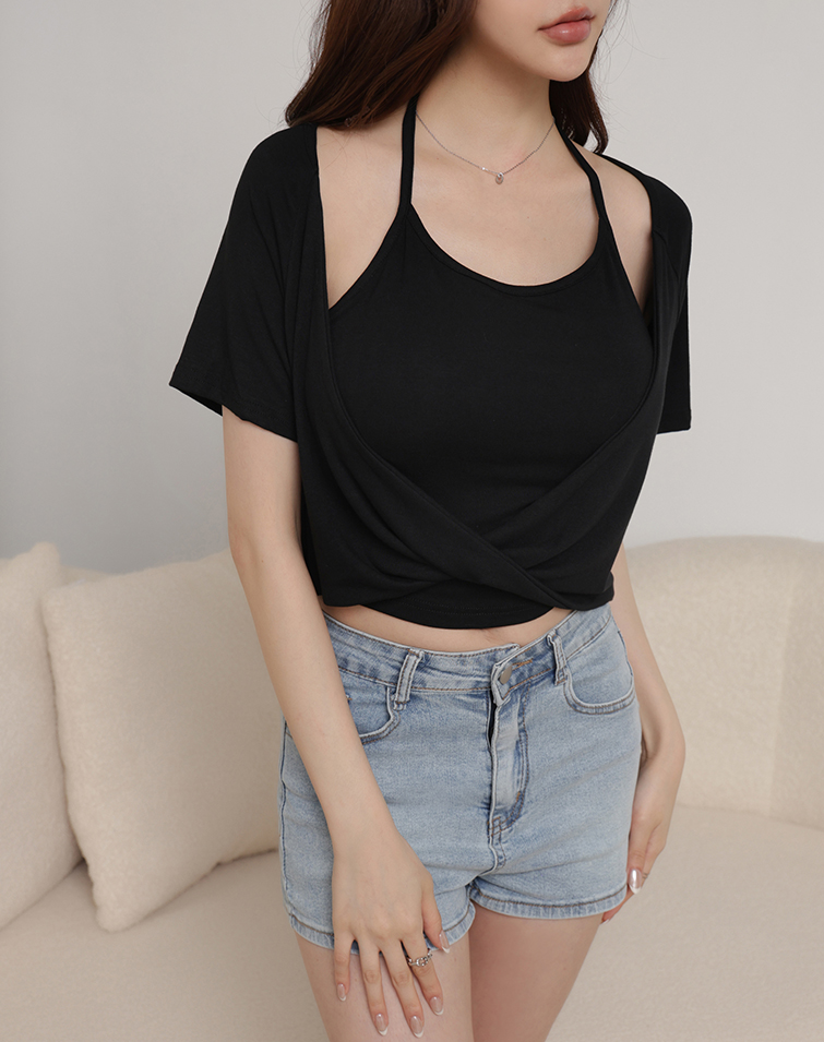 TWO-PIECE TWISTED BRA TOP