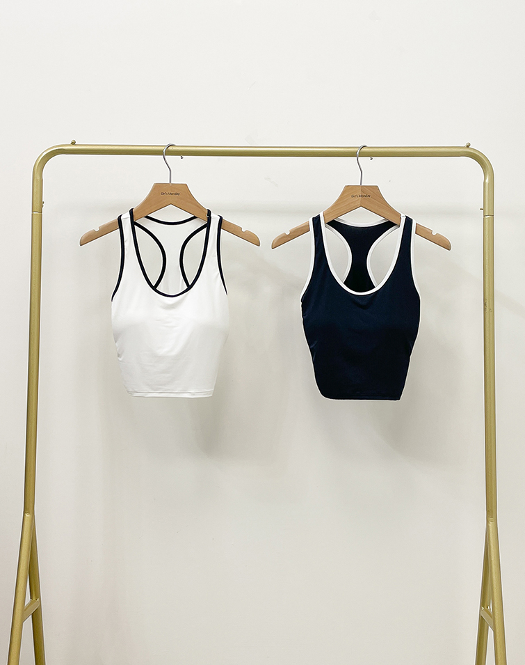 COLORBLOCK BOUND STRAP BRA TOP