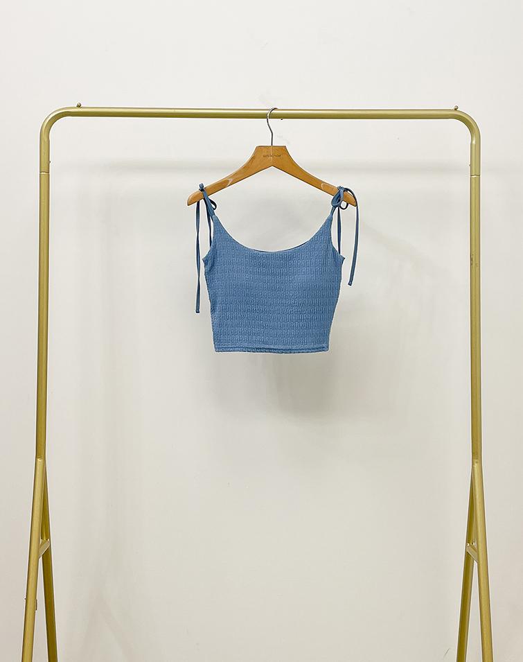 TEXTURED KNIT STRAP BRA TOP