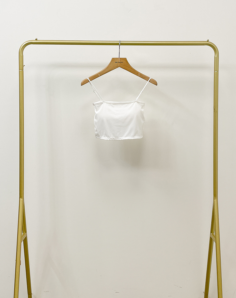SIMPLE SOLID COLOR THIN STRAP BRA TOP