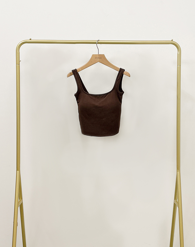 VERSATILE U-NECK SOLID COLOR BRA TOP