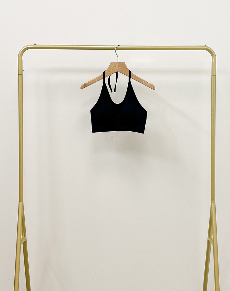 SOLID COLOR TIE DETAIL BRA TOP