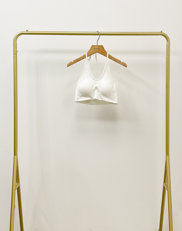 SOLID COLOR TIE DETAIL BRA TOP