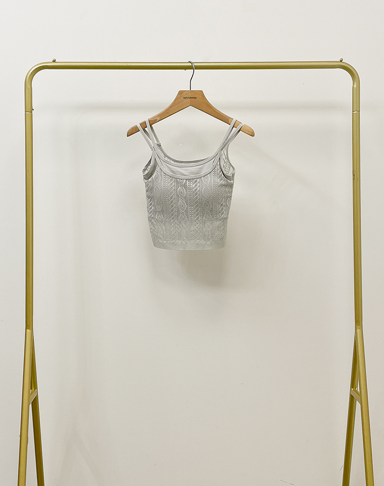ELEGANT JACQUARD SPAGHETTI STRAP BRA TOP