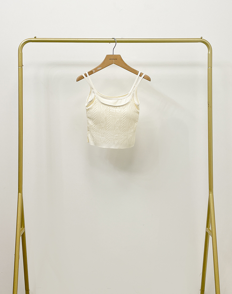 ELEGANT JACQUARD SPAGHETTI STRAP BRA TOP