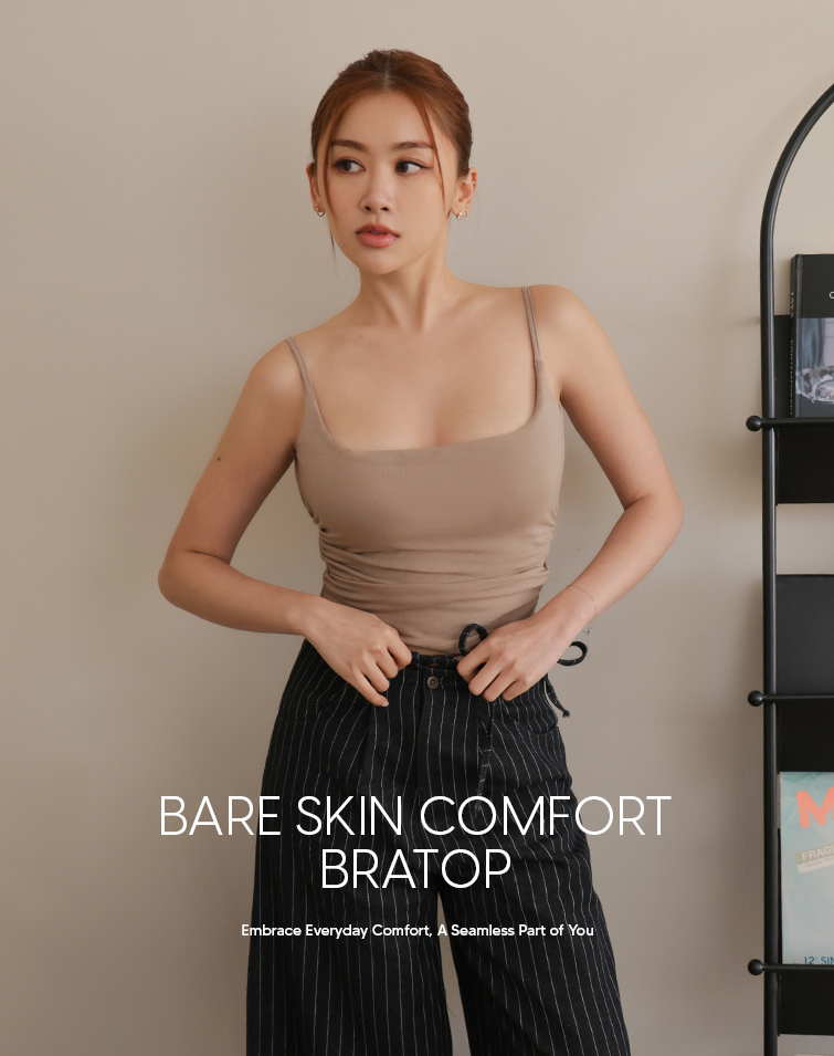 SOFT RUCHED SPAGHETTI STRAP BRA TOP