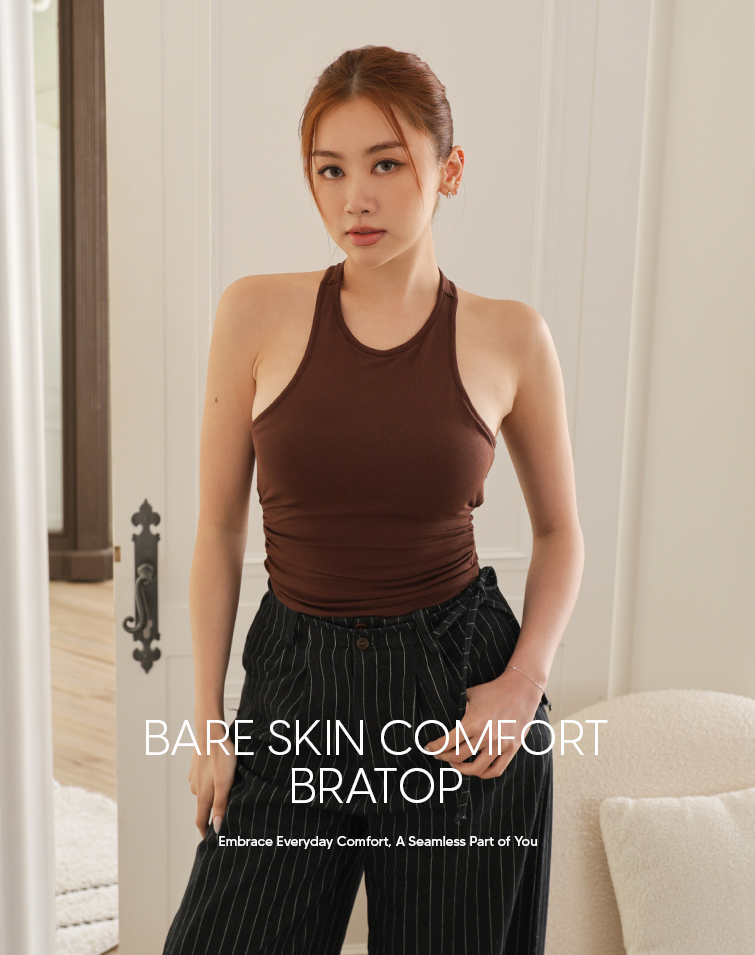 MINIMALIST COTTON HALTER BRA TOP