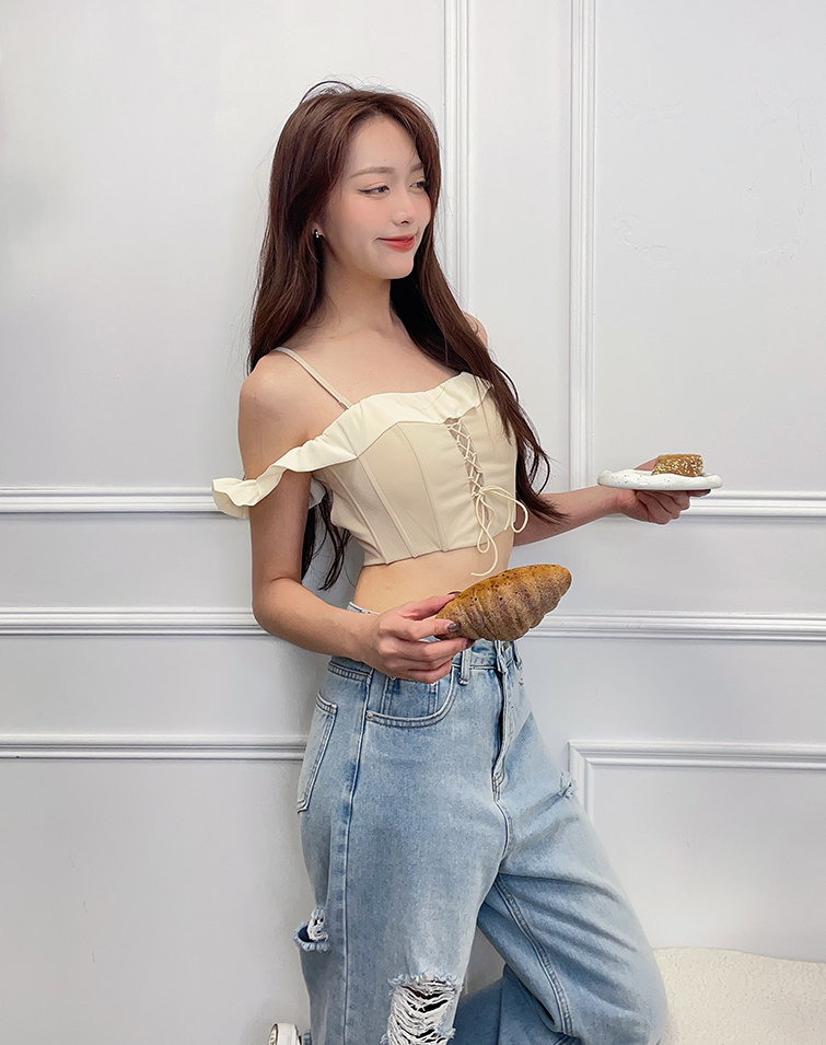 PRINCESS TIE OFF-SHOULDER BRA TOP