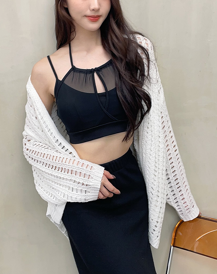 ELEGANT SHEER HALTER BRA TOP