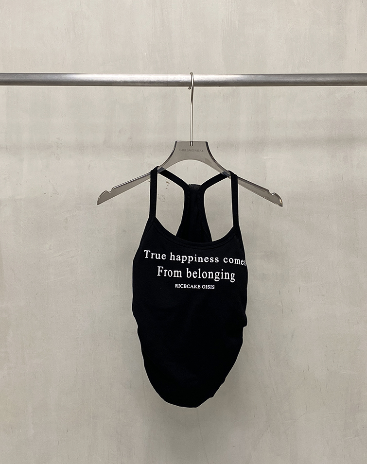LETTER PRINT BRA TOP WITH CUT-OUT BACK
