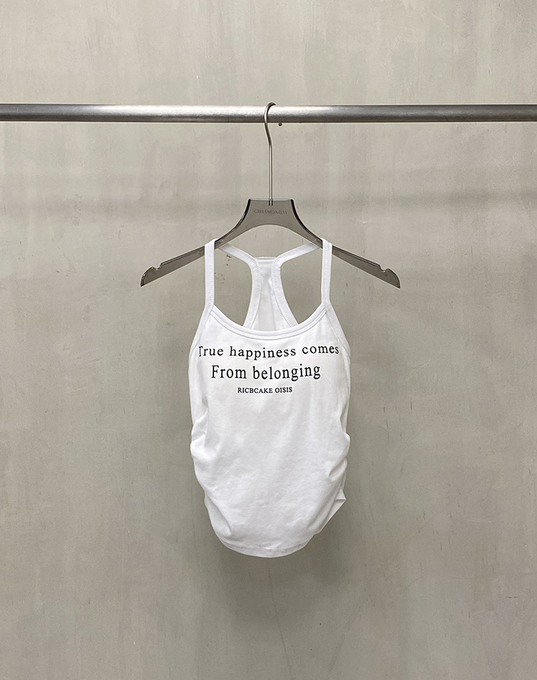 LETTER PRINT BRA TOP WITH CUT-OUT BACK