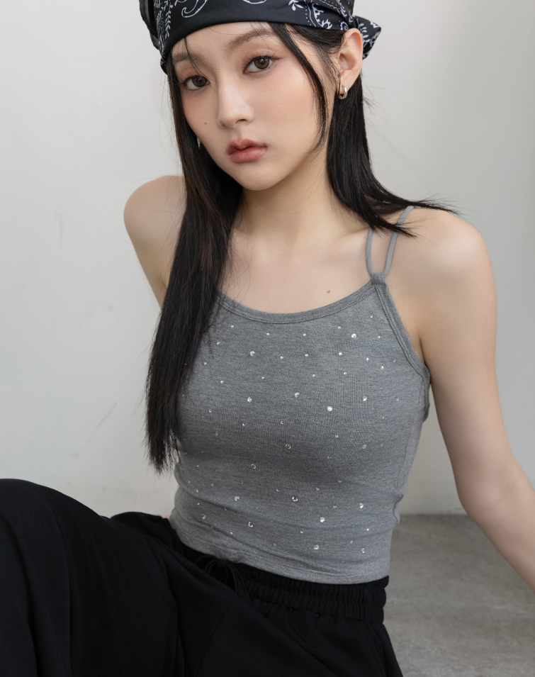 SPECKLED SOFTTOUCH OPEN BACK BRA TOP