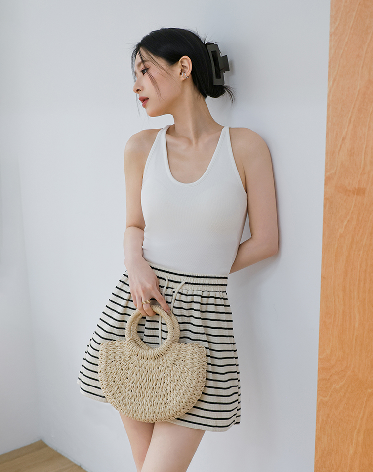 HALTER RIBBED BRA TOP