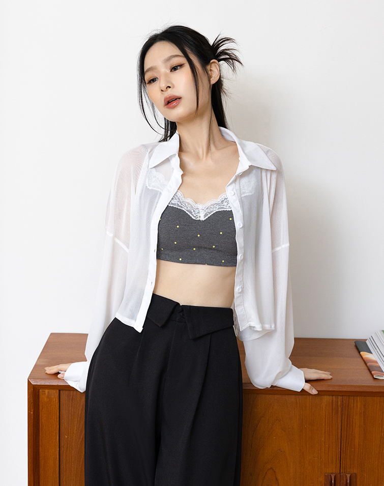 LACE DOT CAMI BRA TOP