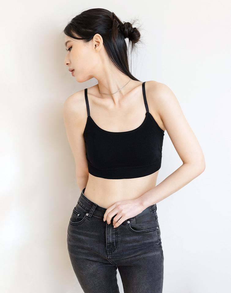 MILK TOUCH CROSS-BACK BRA TOP