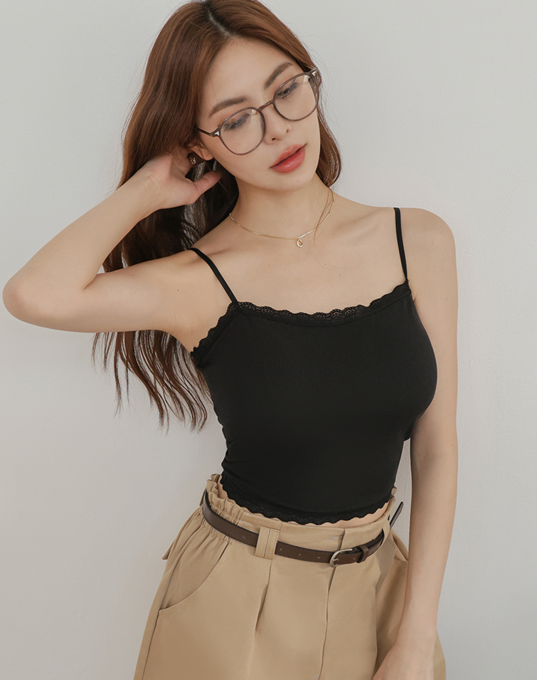 CLOUD RIBBED RUFFLED BRA TOP