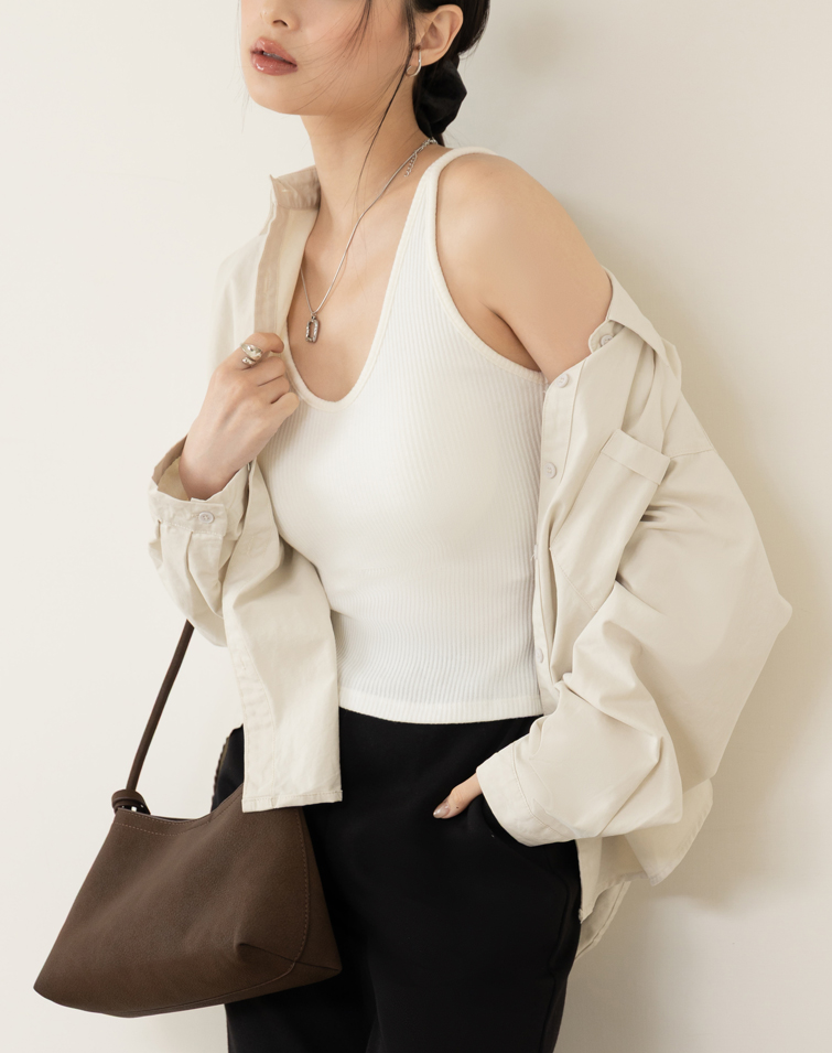 CHUNKY-RIBBED SLIMMING BRA TOP