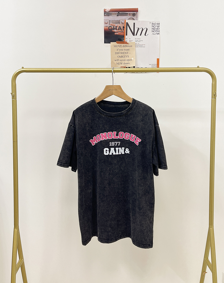 AMERICAN-STYLE MONOLOGUE WASHED T-SHIRT