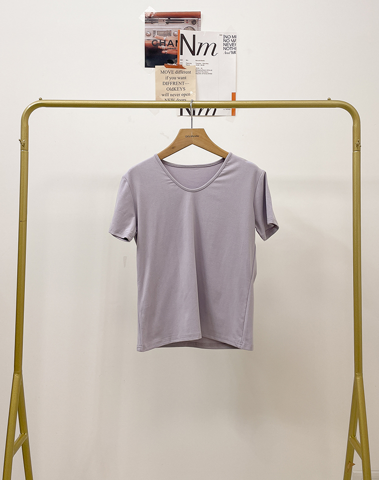 MORANDI-COLORED VERSATILE CREW NECK T-SHIRT