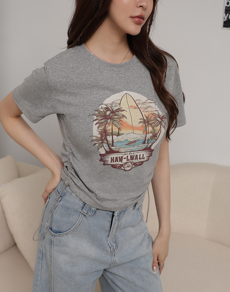 TROPICAL VACATION PRINT SHORT-SLEEVE T-SHIRT