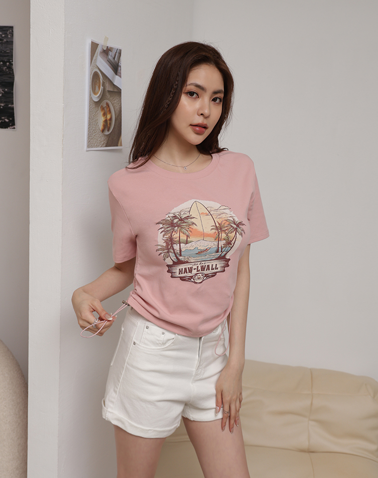 TROPICAL VACATION PRINT SHORT-SLEEVE T-SHIRT