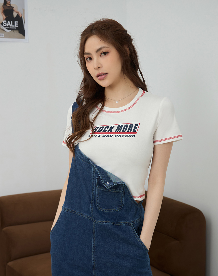 VIBRANT LETTER EMBROIDERED T-SHIRT